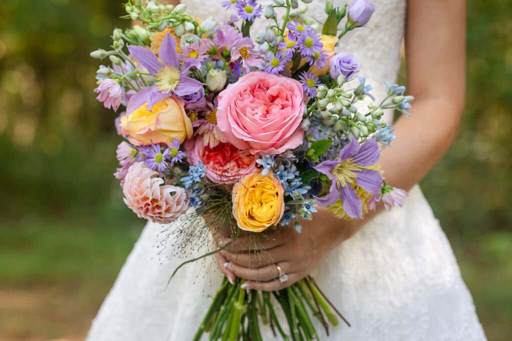 beautiful wedding bouquet details for a wedding in north georgia