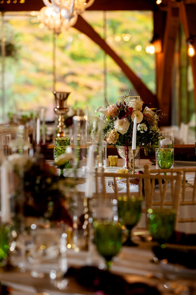 reception decor at rocky's lake esate