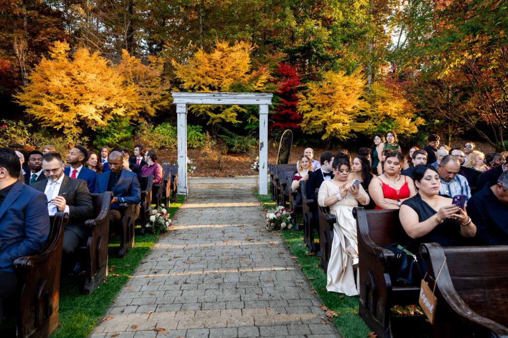 guest at a wedding at rocky's lake estate