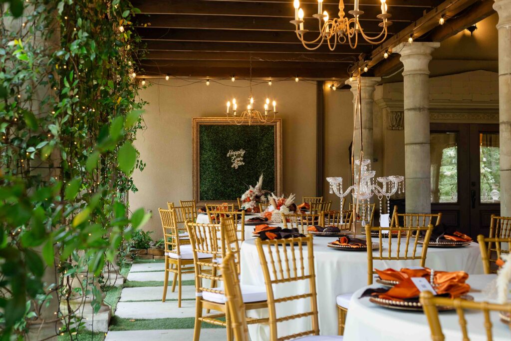 The Castle at Wildwood Gardens reception décor