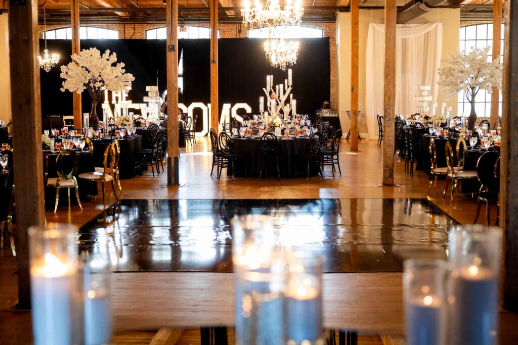 reception room at bibb mill event center