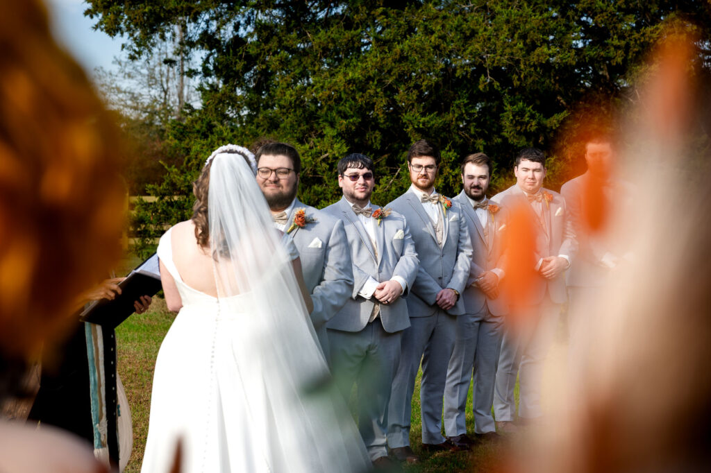 wedding ceremony at Beautiful Beginnings Farm