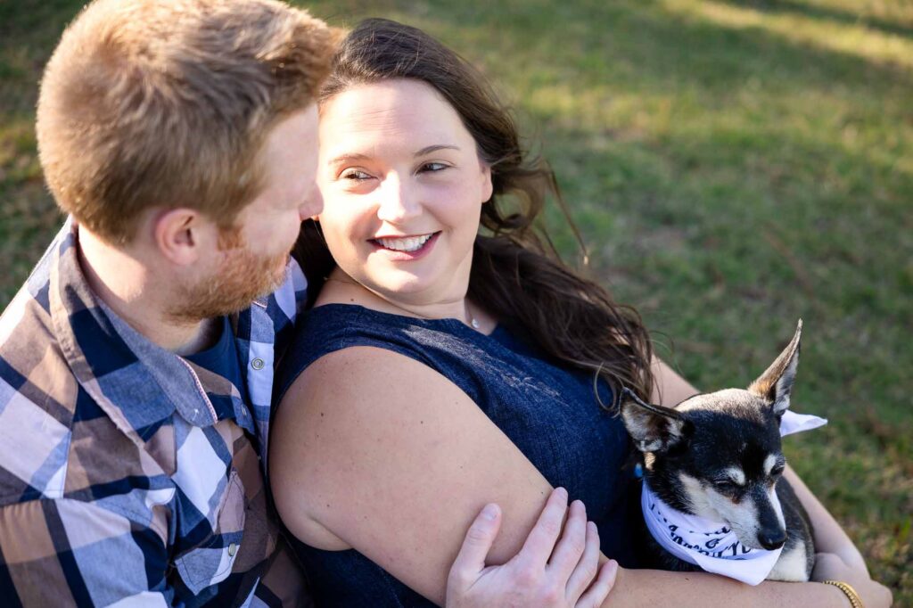 Love-filled engagement session in downtown Decatur Georgia captured by Atlanta photographer